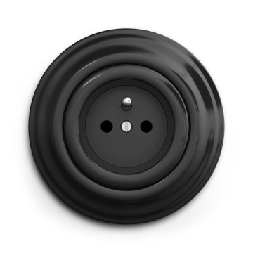 Kliklap - ретро розетка за дома с рамка, 230 V, черна