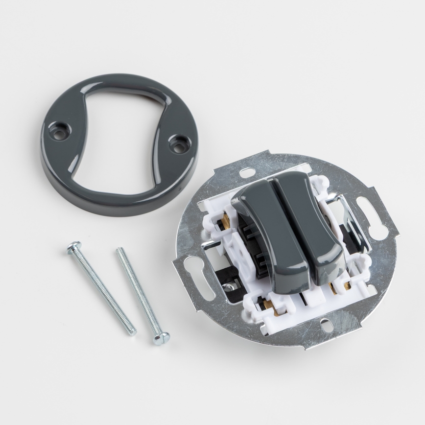 Kliklap - Ретро серийен включвател с рамка № 5 антрацит