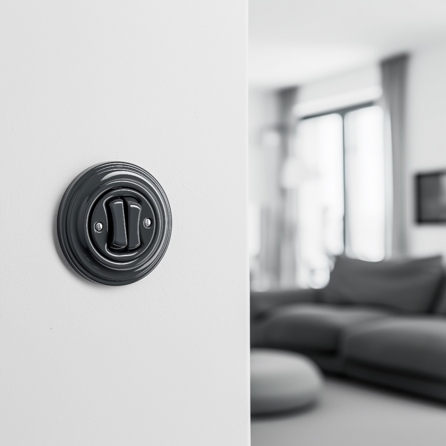 Kliklap - Ретро серийен включвател с рамка № 5 антрацит