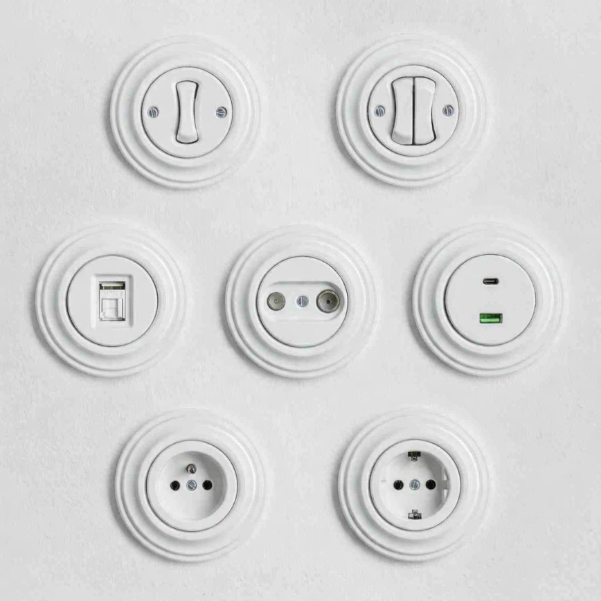 Kliklap - Ретро серийен ключ без рамка № 5 снежнобял