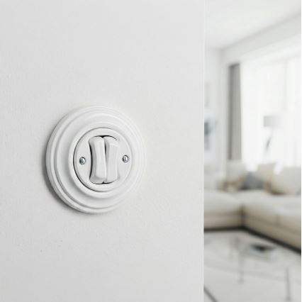 Kliklap - Retro серийен ключ с рамка № 5 снежно бял