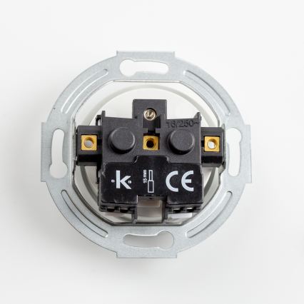 Kliklap - Ретро стенен контакт без рамка 230V, керамичен, бял