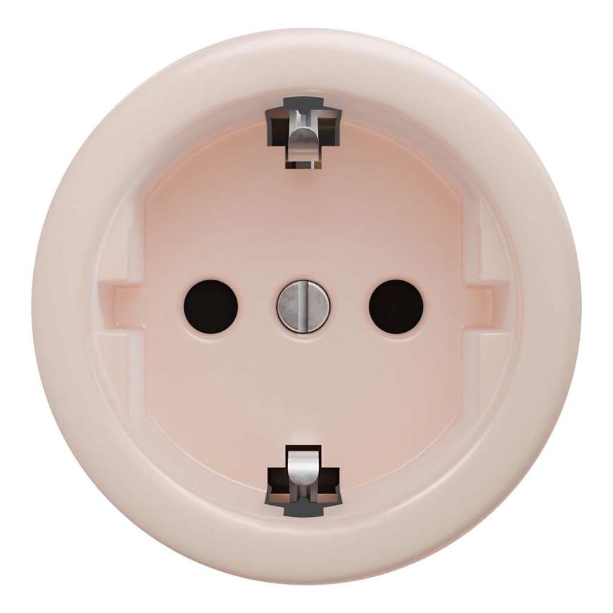 Kliklap - ретро стенен контакт без рамка SCHUKO 230V/16A, пепелно розово