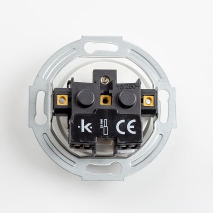 Kliklap - Ретро стенен контакт с рамка 230V снежнобял