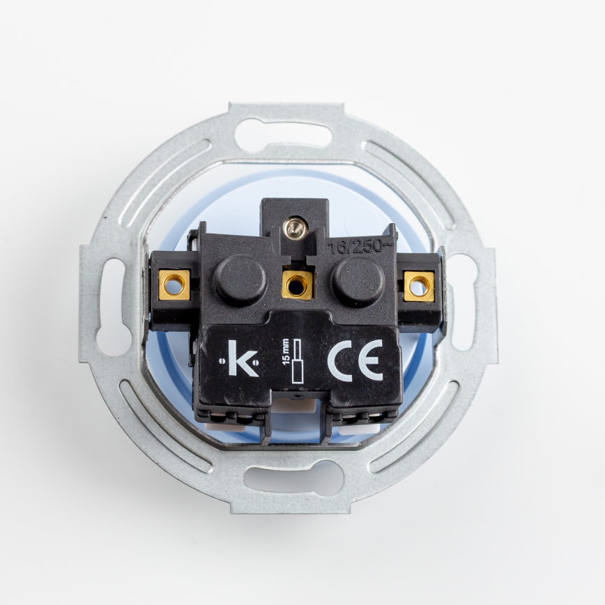 Kliklap - Ретро стенна розетка с рамка 230 V, синя