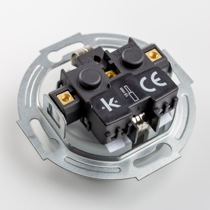 Kliklap - Ретро стенна розетка за домашна употреба с рамка SCHUKO 230V/16A сива