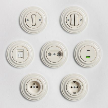 Kliklap - Ретро стълбищен ключ без рамка № 6 бежов