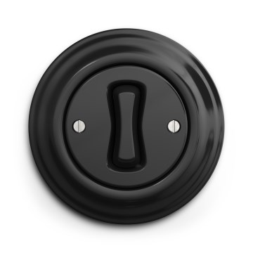 Kliklap - Ретро стълбищен ключ с рамка бр. 6 черен