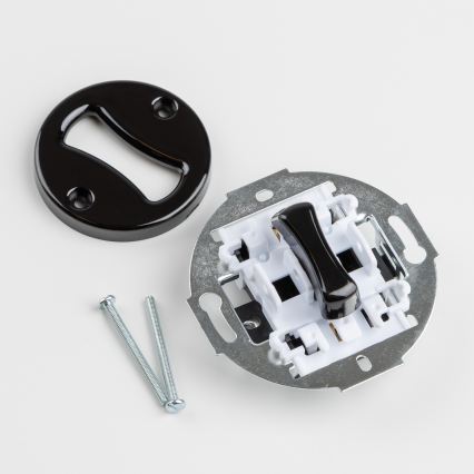 Kliklap - Ретро стълбищен ключ с рамка бр. 6 черен