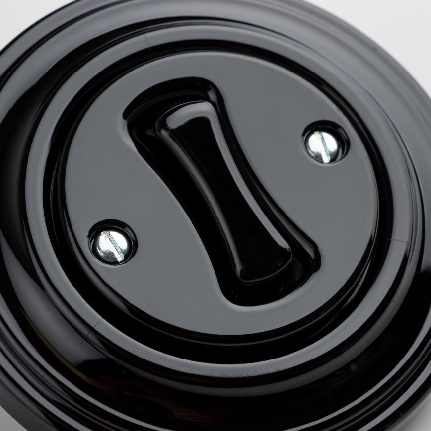 Kliklap - Ретро стълбищен ключ с рамка бр. 6 черен