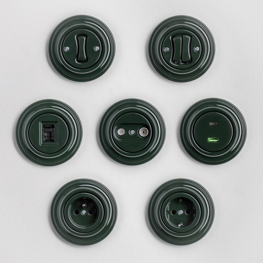 Kliklap - Ретро стълбищен ключ с рамка № 6, зелен