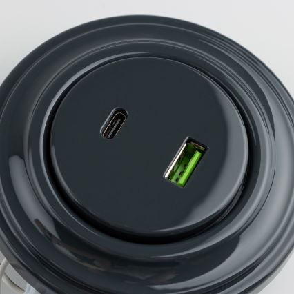 Kliklap - Ретро USB порт A+C с рамка в антрацит