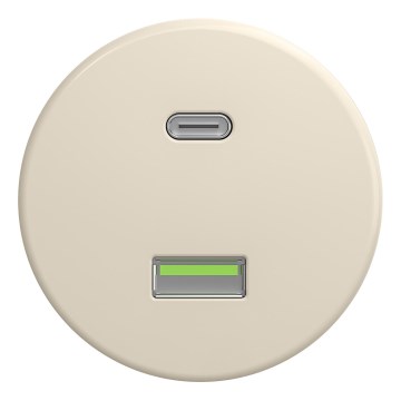 Kliklap - Ретро USB розетка A+C без рамка, бежова