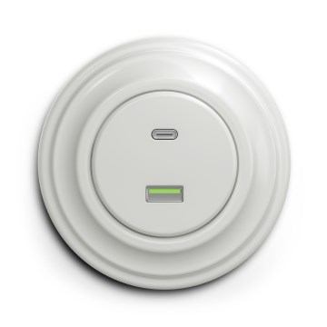 Kliklap - ретро USB розетка A+C с бяла рамка