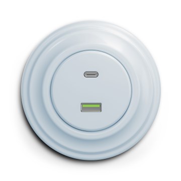 Kliklap - Ретро USB розетка A+C с рамка в синьо