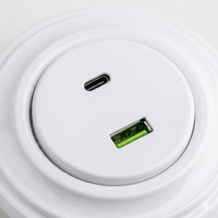 Kliklap - ретро USB розетка A+C с рамка в снежнобял цвят