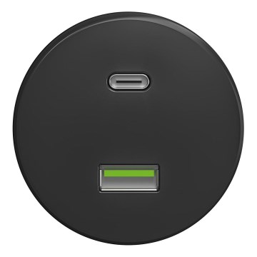 Kliklap - Ретро USB контакт A+C без рамка, антрацит