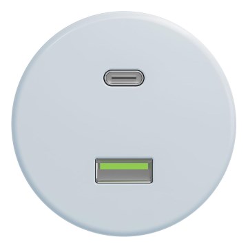 Kliklap - Ретро USB контакт A+C без рамка, синьо