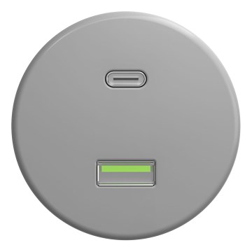 Kliklap - Ретро USB контакт A+C без рамка сив