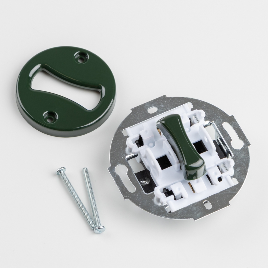 Kliklap - Ретро кръстов превключвател с рамка № 7, зелен