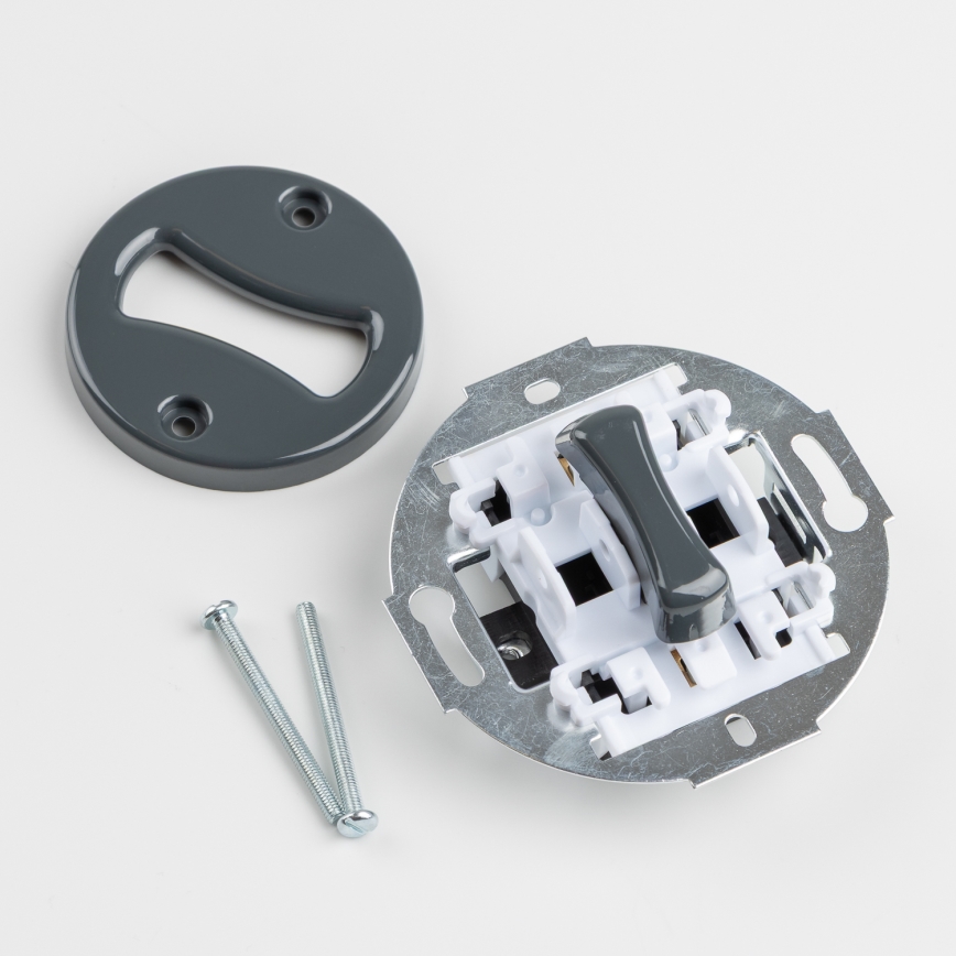 Kliklap - Ретро кръстовиден превключвател с рамка № 7 антрацит