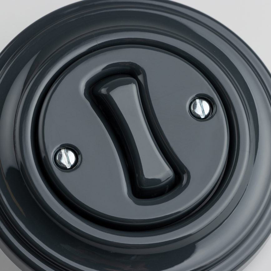 Kliklap - Ретро кръстовиден превключвател с рамка № 7 антрацит