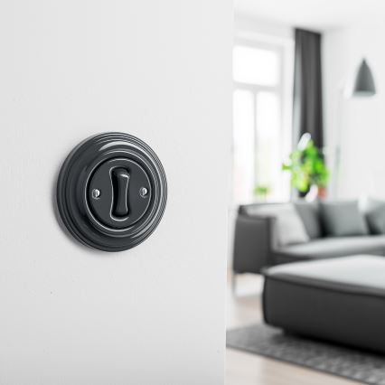 Kliklap - Ретро кръстовиден превключвател с рамка № 7 антрацит