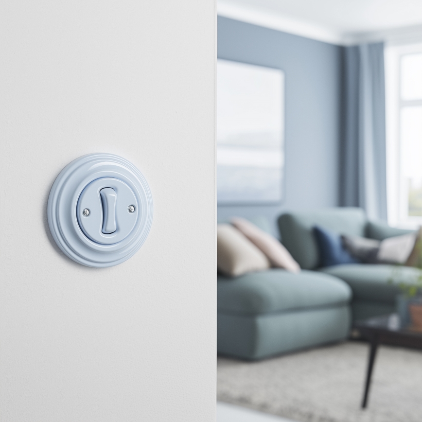 Kliklap - Ретро кръстовиден превключвател с рамка № 7, син