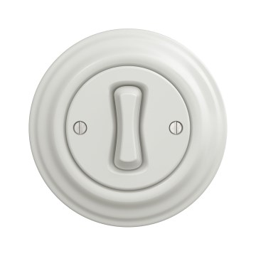 Kliklap - Ретро кръстовиден керамичен превключвател в бяло с рамка № 7