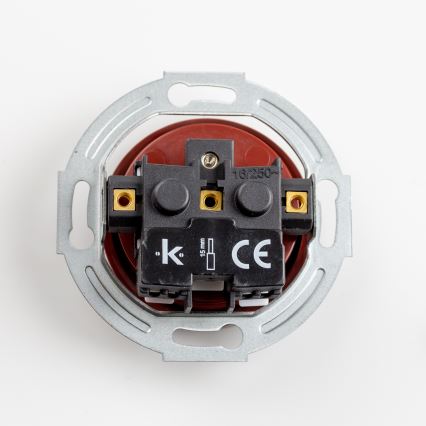 Kliklap - Троен ретро домашен контакт с рамка 230V кафяв