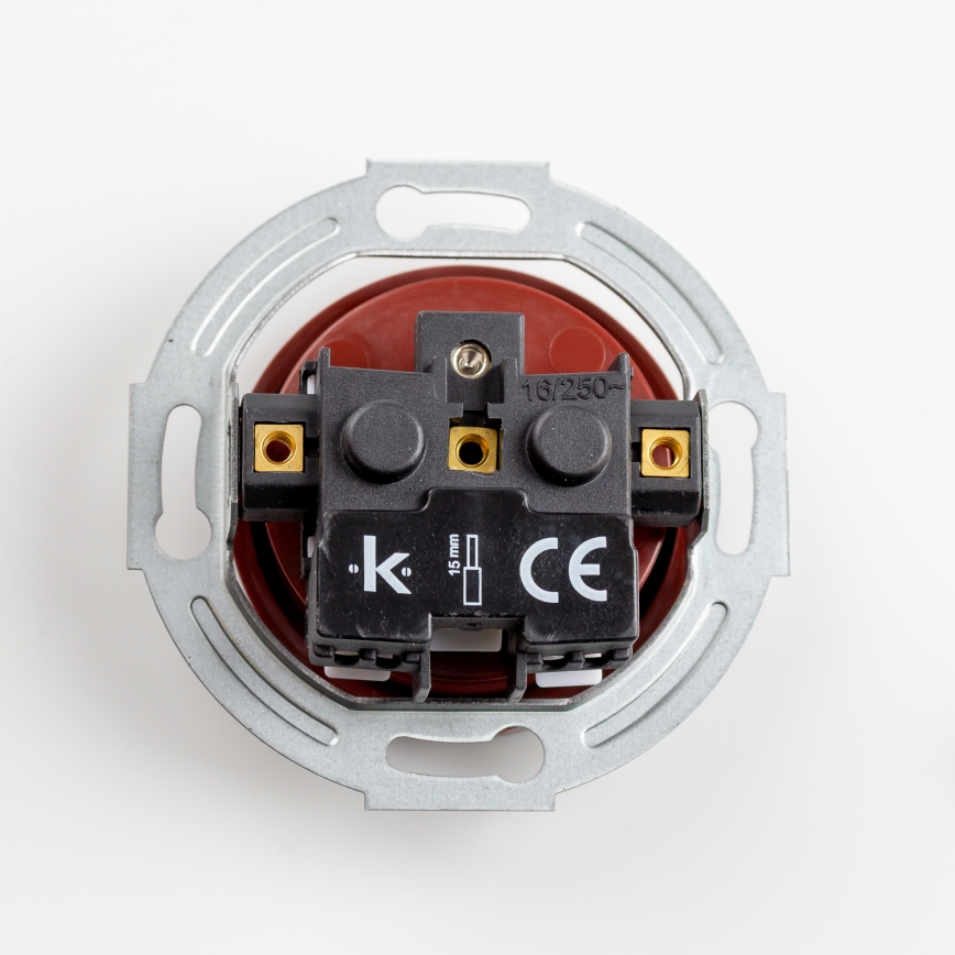 Kliklap - Троен ретро домашен контакт с рамка 230V кафяв