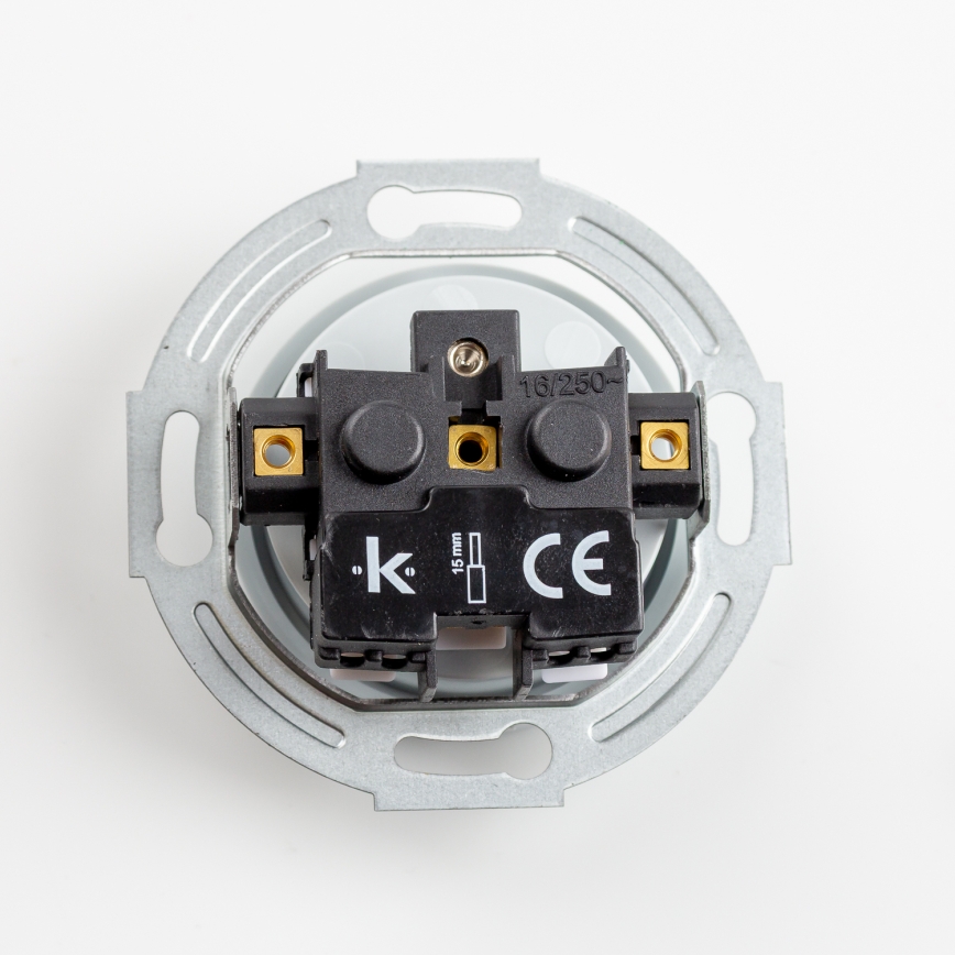 Kliklap - Тройна ретро битова контактна розетка с рамка, 230 V, сива