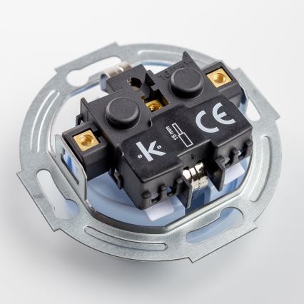 Kliklap - Тройна ретро домашна розетка с рамка SCHUKO 230V синя