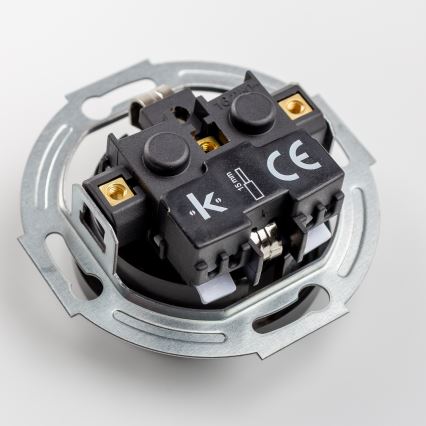 Kliklap - Тройна ретро розетка за домашна употреба с рамка SCHUKO 230V, черна