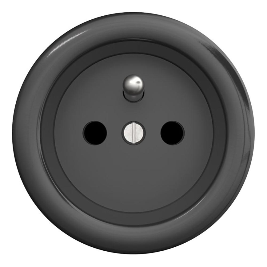 Kliklap - Винтидж домашен контакт без рамка 230V антрацит