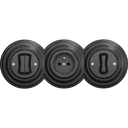 Kliklap - Винтидж домашен контакт без рамка SCHUKO 230V/16A антрацит