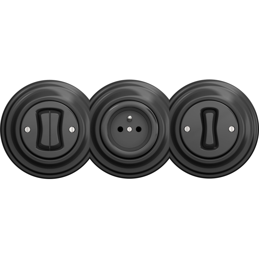 Kliklap - Винтидж домашен контакт без рамка SCHUKO 230V/16A антрацит