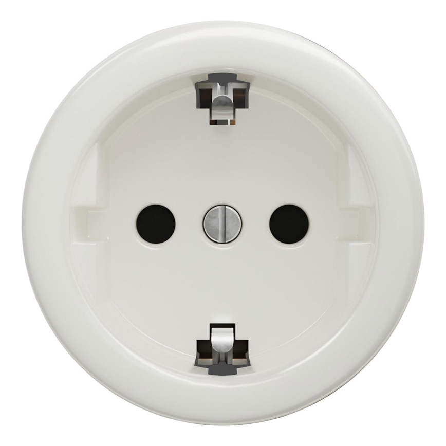 Kliklap - Винтидж домашен контакт без рамка SCHUKO 230V/16A бял