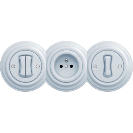Kliklap - Винтидж домашен контакт без рамка SCHUKO 230V/16A син