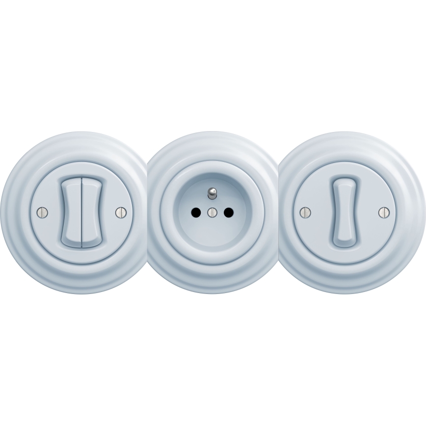 Kliklap - Винтидж домашен контакт без рамка SCHUKO 230V/16A син