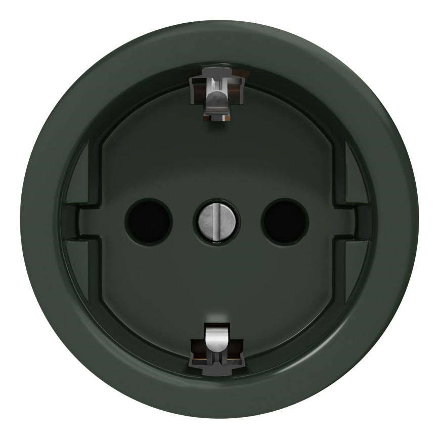 Kliklap - Винтидж домашен контакт без рамка SCHUKO 230V/16A зелен