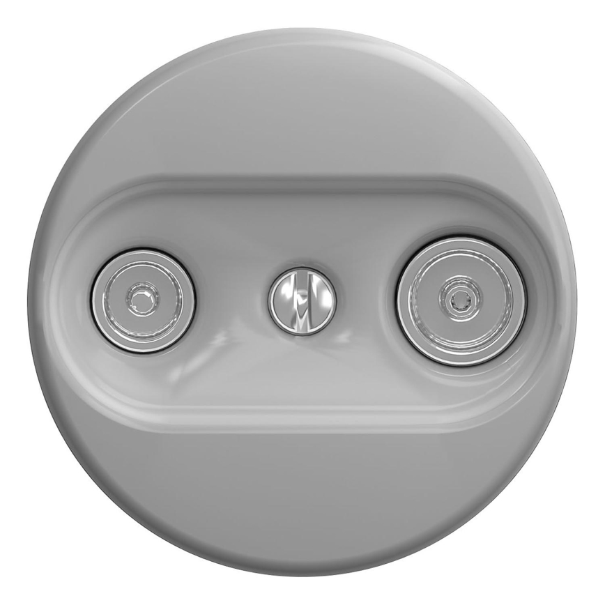 Kliklap - Винтидж телефонно гнездо TV+R (terminal) без рамка сив