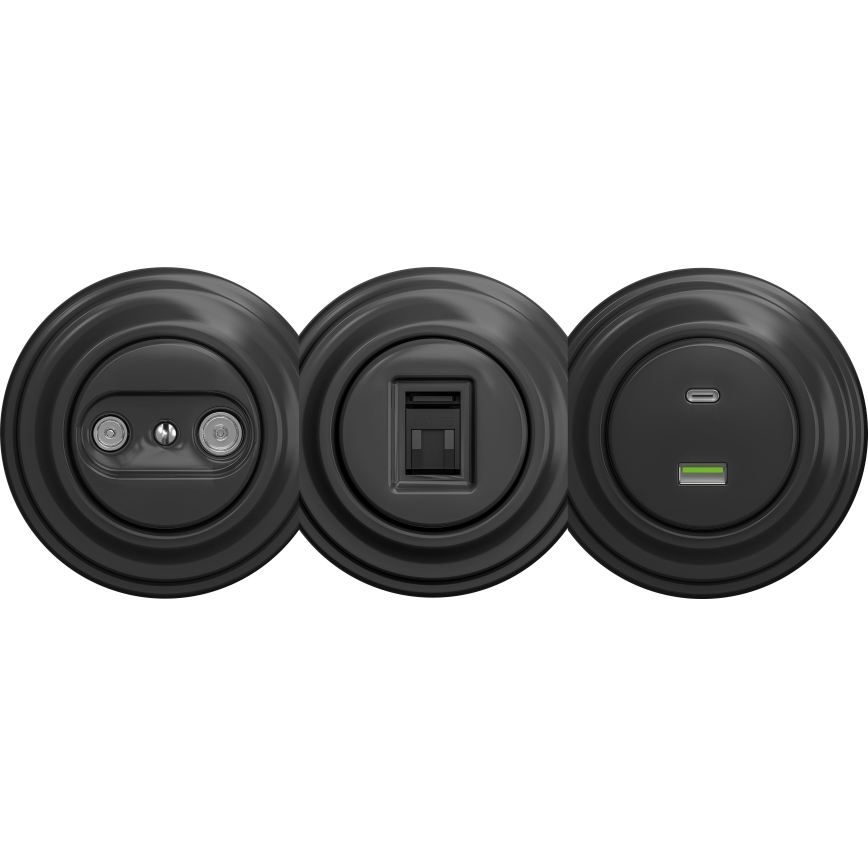 Kliklap - Винтидж USB контакт A+C без рамка антрацит