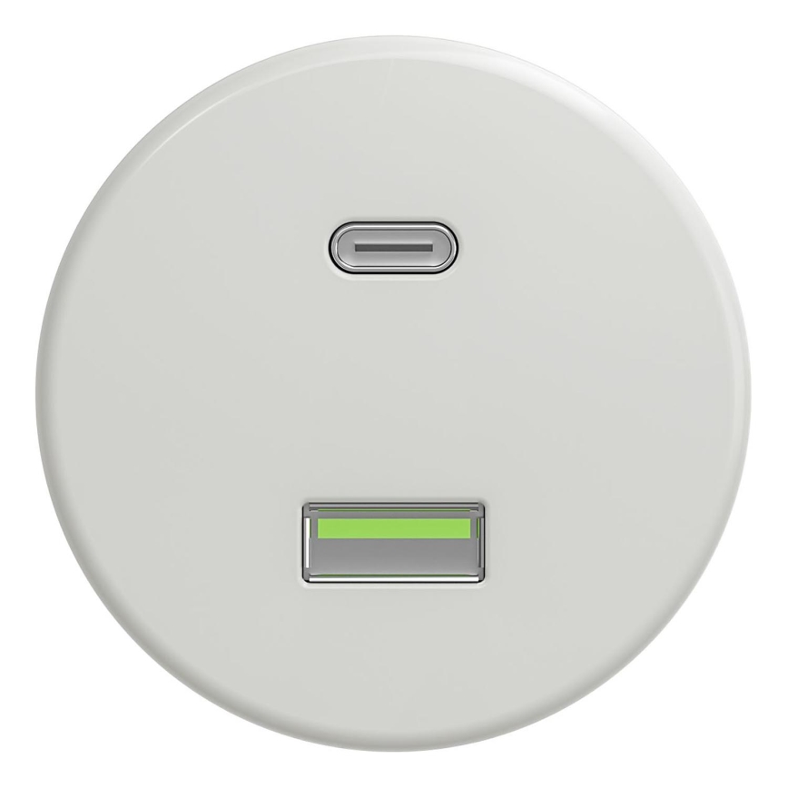 Kliklap - Винтидж USB контакт A+C без рамка бял