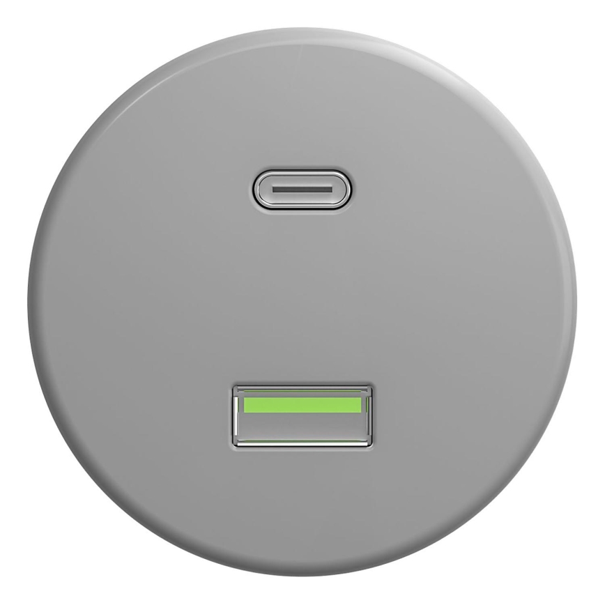 Kliklap - Винтидж USB контакт A+C без рамка сив