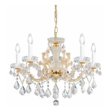 Kolarz 3149.85.3.KoT - Кристален полилей на верига MARIA LOUISE 5xE14/40W/230V 24K злато