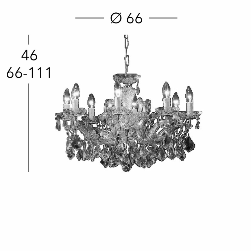 Kolarz 3149.88.3.KoT - Кристален пендел MARIA LOUISE 8xE14/40W/230V 24K златист