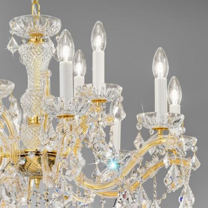 Kolarz 3149.88+4.3.KoT - Кристален полилей на верига MARIA LOUISE 12xE14/40W/230V 24K злато