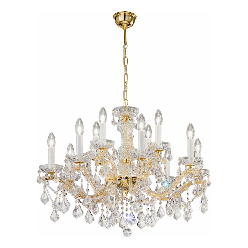 Kolarz 3149.88+4.3.KoT - Кристален полилей на верига MARIA LOUISE 12xE14/40W/230V 24K злато