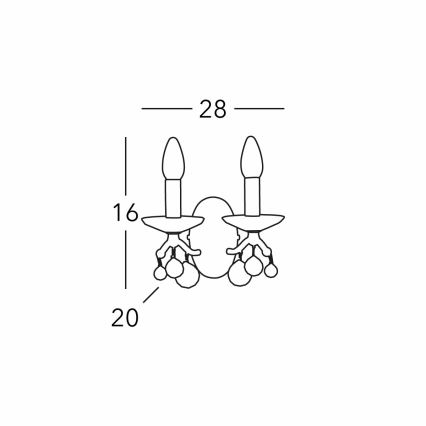Kolarz 3234.62.3.KoT - Кристална стенна лампа CARMEN 2xE14/60W/230V, с 24K златно покритие